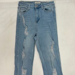 2370 women’s vintage denim skinny fries blue jeans